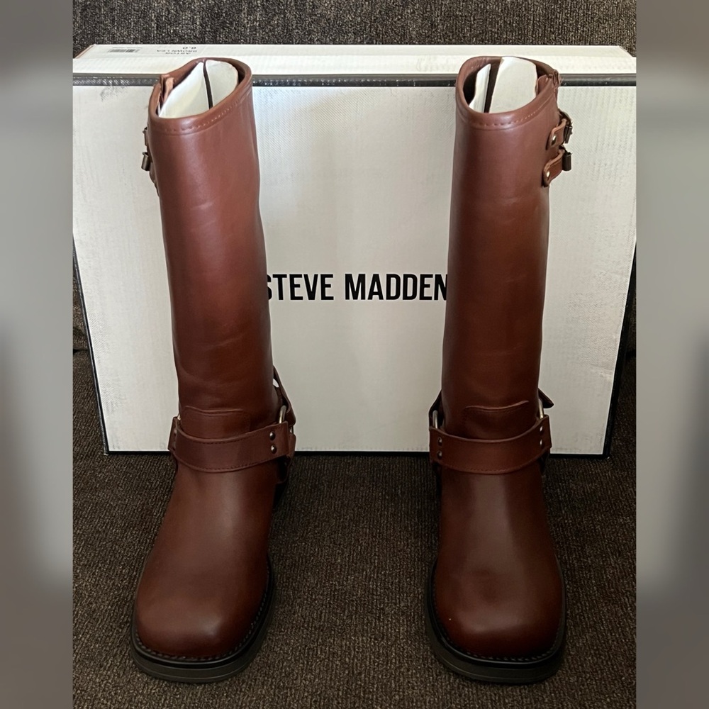 Steve Madden Women’s Astor Brown Color Leather High Boots Size-6.0